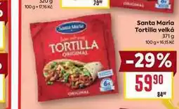 Billa Santa Maria Tortilla velká 371 g nabídka