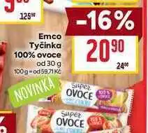 Billa Emco Tyčinka 100% ovoce od 30 g nabídka