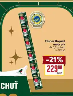 Billa Pilsner Urquell metr piv 6x 0,51, plech nabídka