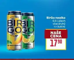 Billa BirGo nealko 0,51, plech nabídka