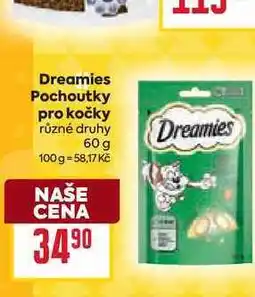 Billa Dreamies Pochoutky pro kočky různé druhy 60 g nabídka