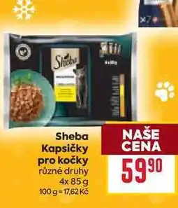Billa Sheba Kapsičky pro kočky různé druhy 4x 85 g nabídka