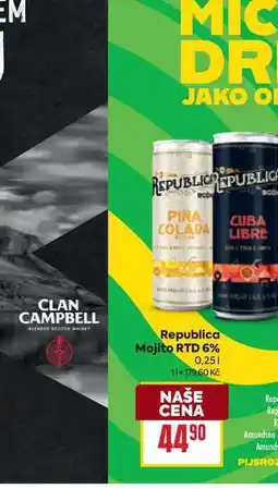 Billa Republica Mojito RTD 6% 0,25l nabídka