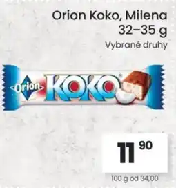 Kubík potraviny Orion Koko, Milena nabídka