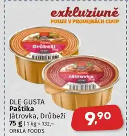 Coop DLE GUSTA Paštika nabídka