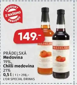 Coop PRÁDELSKÁ Medovina 19% Chilli medovina 21% nabídka