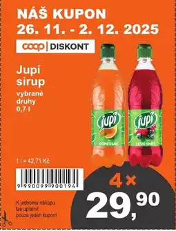 COOP DISKONT Jupí sirup nabídka