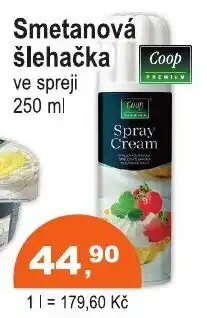 COOP DISKONT Smetanová šlehačka nabídka