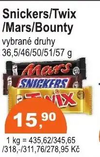 COOP DISKONT Snickers/Twix /Mars/Bounty nabídka