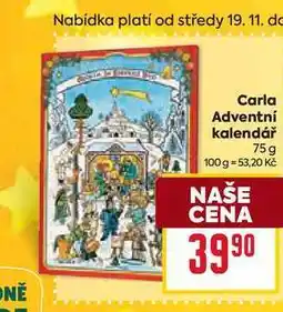 Billa Carla Adventní kalendář 75g nabídka