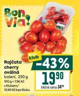 Billa Rajčata cherry oválná baleni, 250 g nabídka