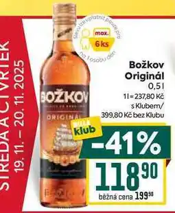 Billa Božkov Originál 0,5l nabídka