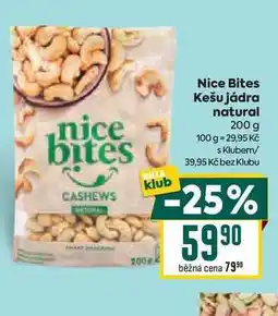 Billa Nice Bites Kešu jádra natural 200 g nabídka