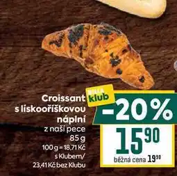 Billa Croissant s lískooríškovou náplní 85g nabídka