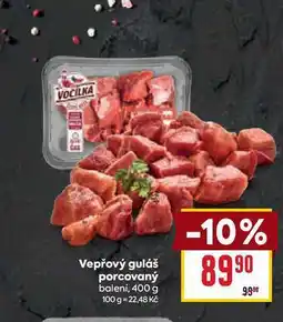Billa Vepřový guláš porcovaný balení, 400 g nabídka