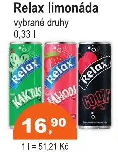 COOP DISKONT Relax limonáda nabídka