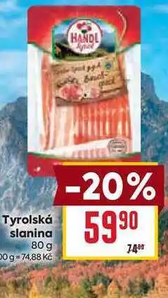 Billa Tyrolská slanina 80 g nabídka