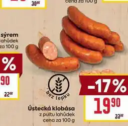 Billa Ústecká klobása z pultu lahůdek cena za 100 g nabídka