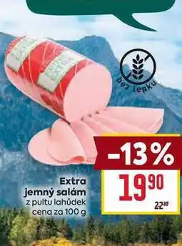 Billa Extra jemný salám z pultu lahůdek cena za 100 g nabídka