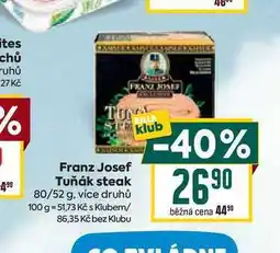 Billa Franz Josef Tuňák steak 80/52 g nabídka