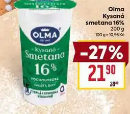 Billa Olm Kysaná smetana 16% 200 g nabídka