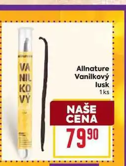 Billa Allnature Vanilkový lusk KO 1ks nabídka