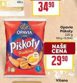 Billa Opavia Piškoty tradiční 220g nabídka