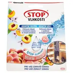 Tamda Foods Ceresit Stop Vlhkosti Pohlcovač vlhkosti a osvěžovač absorpční sáčky broskev 2 x 50g nabídka