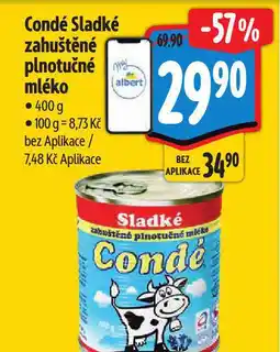 Albert Condé sladké zahuštěné plnotučné mléko nabídka