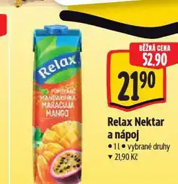 Albert Relax nektar a nápoj nabídka