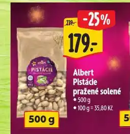 Albert Pistácie pražené solené nabídka