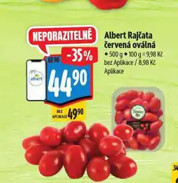 Albert Rajčata červená oválná nabídka