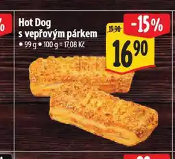 Albert Hot dog s vepřovým párkem nabídka