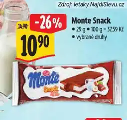 Albert Monte snack nabídka