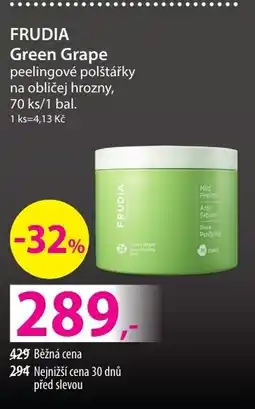 Hebe FRUDIA Green Grape peelingové polštářky na obličej hrozny nabídka