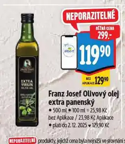 Albert Franz josef olivový olej extra panenský nabídka