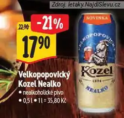 Albert Pivo velkopopovický kozel nealko nabídka