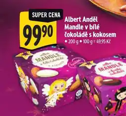 Albert Mandle v bílé čokoládě s kokosem nabídka