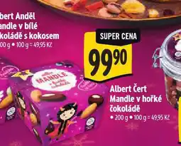 Albert Čert mandle v hořké čokoládě nabídka