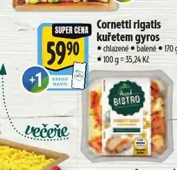 Albert Cornetti rigati s kuřetem gyros nabídka