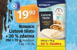 COOP TIP Nowaco Listové těsto + 20% zdarma nabídka
