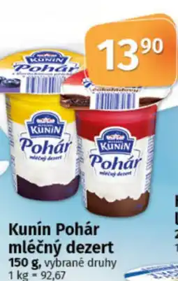 COOP TIP Kunín Pohár mléčný dezert nabídka