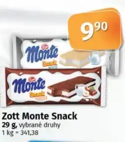 COOP TIP Zott Monte Snack nabídka
