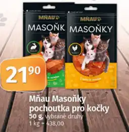 COOP TIP Mňau Masoňky pochoutka pro kočky nabídka