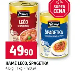 Terno Hamé Lečo, špagetka nabídka