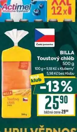 Billa BILLA Toustový chléb 500 g nabídka