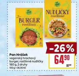 Billa Pan Hrášek veganský hrachový burger, rostlinné nudličky 180 g nabídka