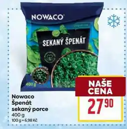 Billa Nowaco Špenát sekaný porce 400 g nabídka