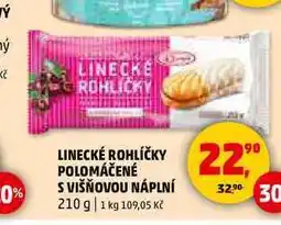 Penny Market LINECKÉ ROHLÍČKY POLOMÁČENÉ S VIŠŇOVOU NÁPLNÍ, 210 g nabídka