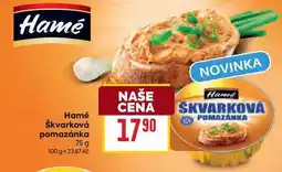 Billa Hamé Škvarková pomazánka 75g nabídka